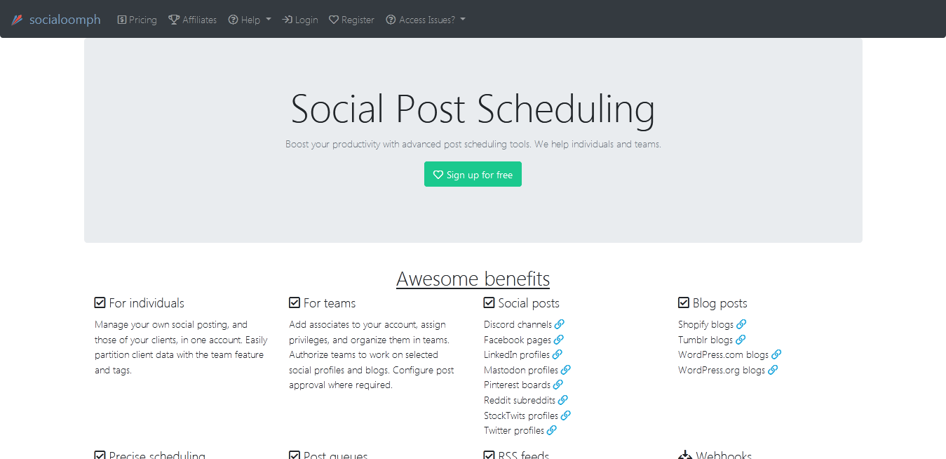 socialoomph-Social Media Management Tools 