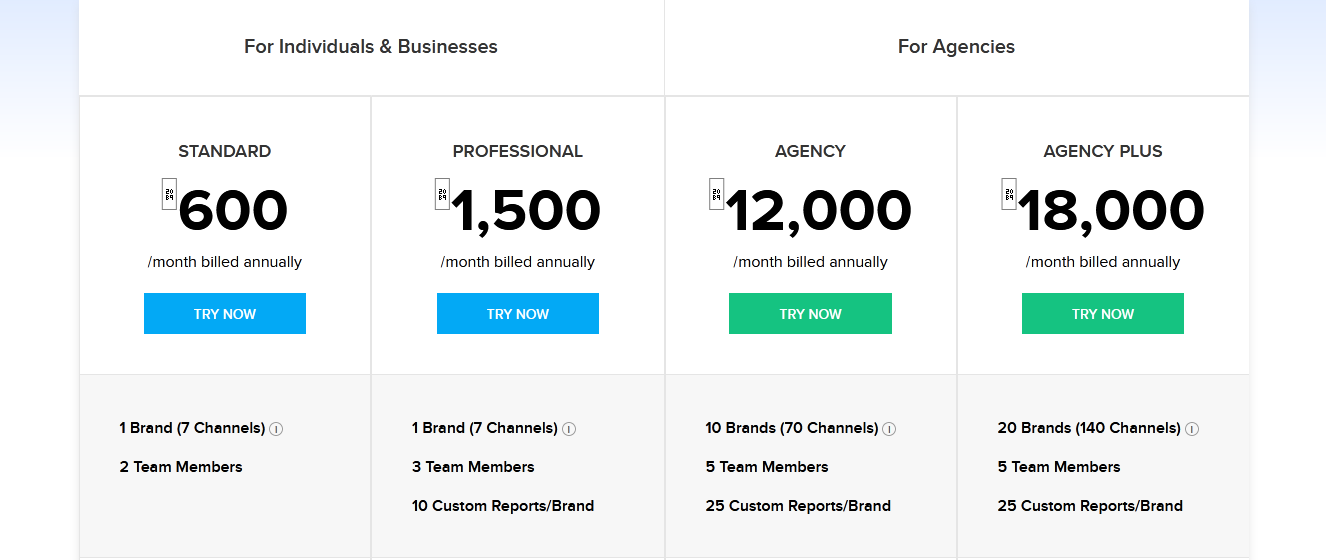 zoho social pricing